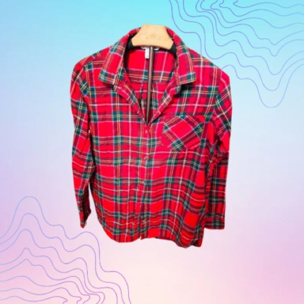 OLD NAVY Plaid Button-Up Shirt Size Medium